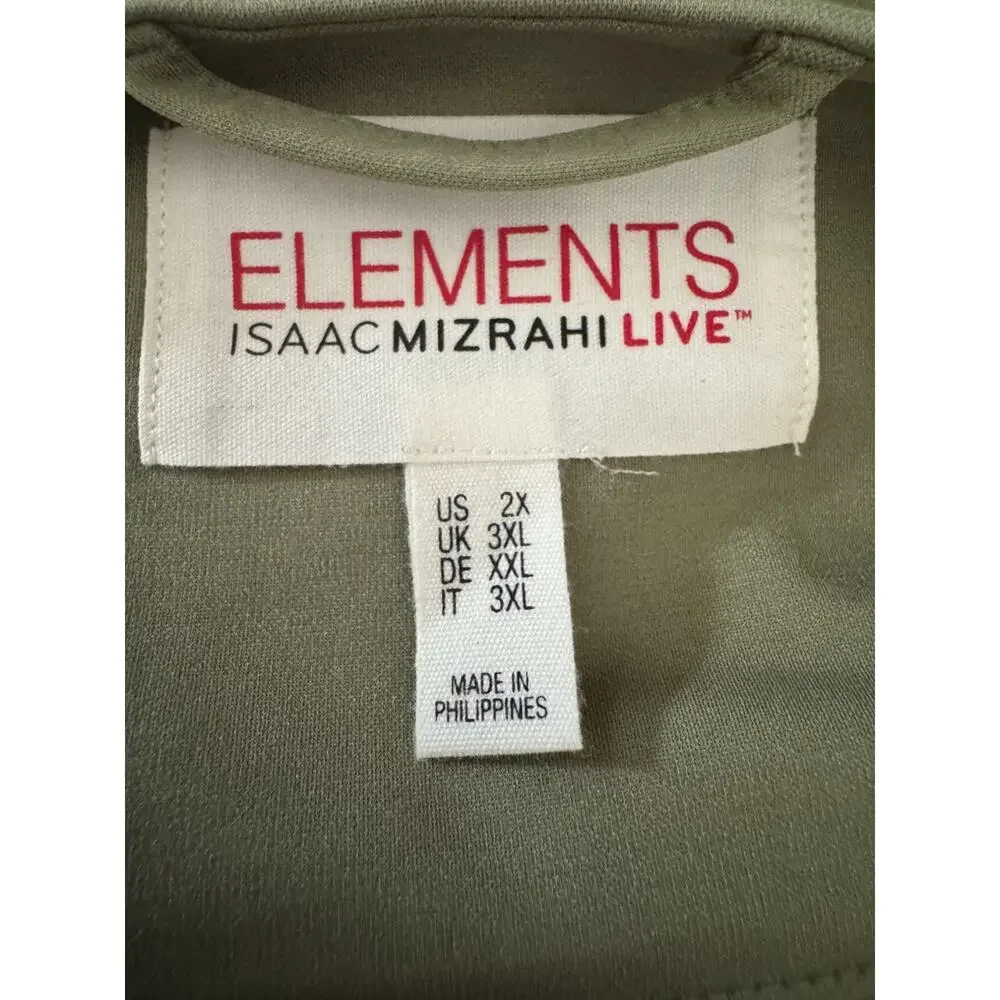Isaac‎ Mizrahi Live! Elements Stretch Knit Jacket Rosemary 2X NWOT Long Sleeve